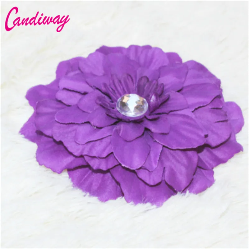 Горячая продажа Темно фиолетовый цветок Цветущая ткань брошь заколка для волос