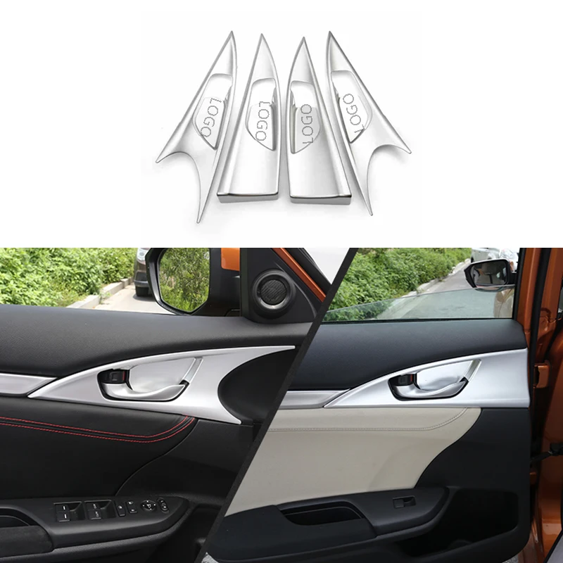 

4x Trim Fit For Honda Civic 16-17 Inner Door Open Handle Panel Cover Trim