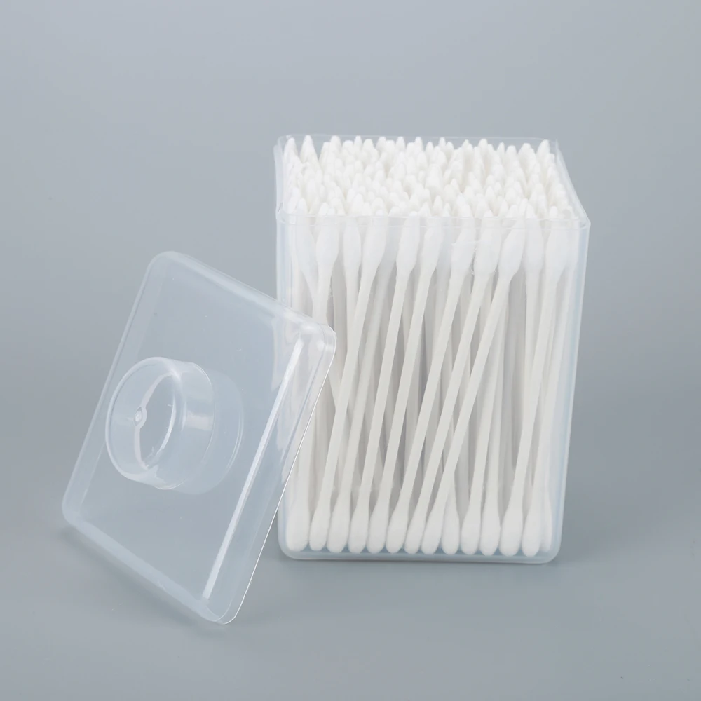 ELECOOL 200pcs Disposable Makeup Cotton Swab Buds With Box Cosmetics Ear Clean Jewelry Double Head Stick Make up Tool | Красота и