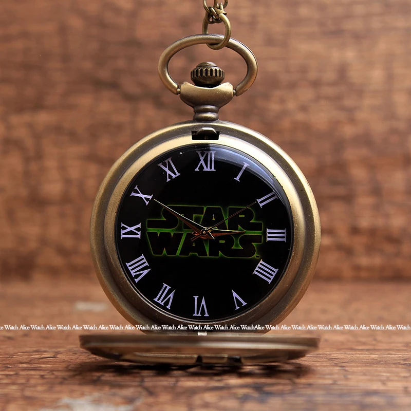 Винтажные карманные часы с подвеской в виде цепочки из бронзы Звездные войны|de