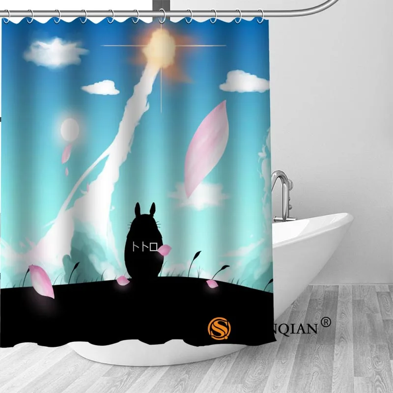 Новинка занавеска для душа Totoro украшения ванной комнаты дома водонепроницаемая