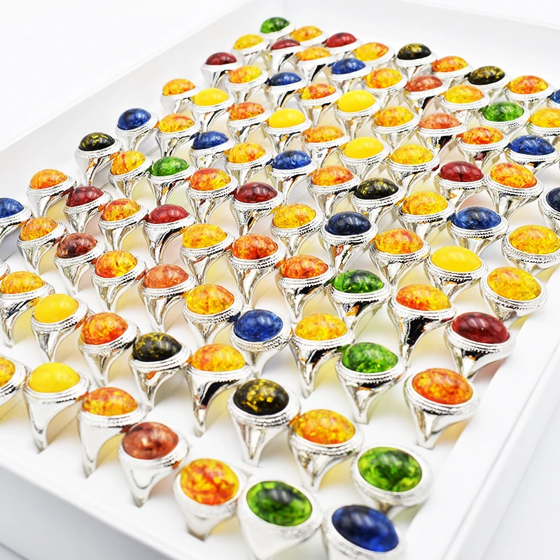 

EKUSTYEE 12 штук смешанные романтические обручальные кольца для женщин и мужчин модные кольца с овальным камнем ювелирные изделия оптовая прода...