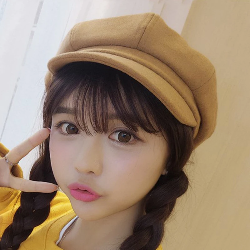 Super warm Fashion Artist Wool Women Beret Hat For Cap Female Casual Dome Bare Chapeu hats Boina | Аксессуары для одежды