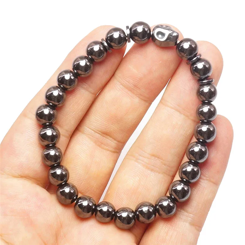 Браслет для магнитной терапии мужчин и женщин избавление от веса Череп черный