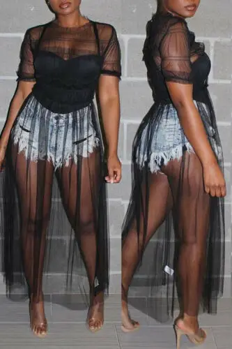 Стильное женское сексуальное кружевное пляжное платье с коротким рукавом