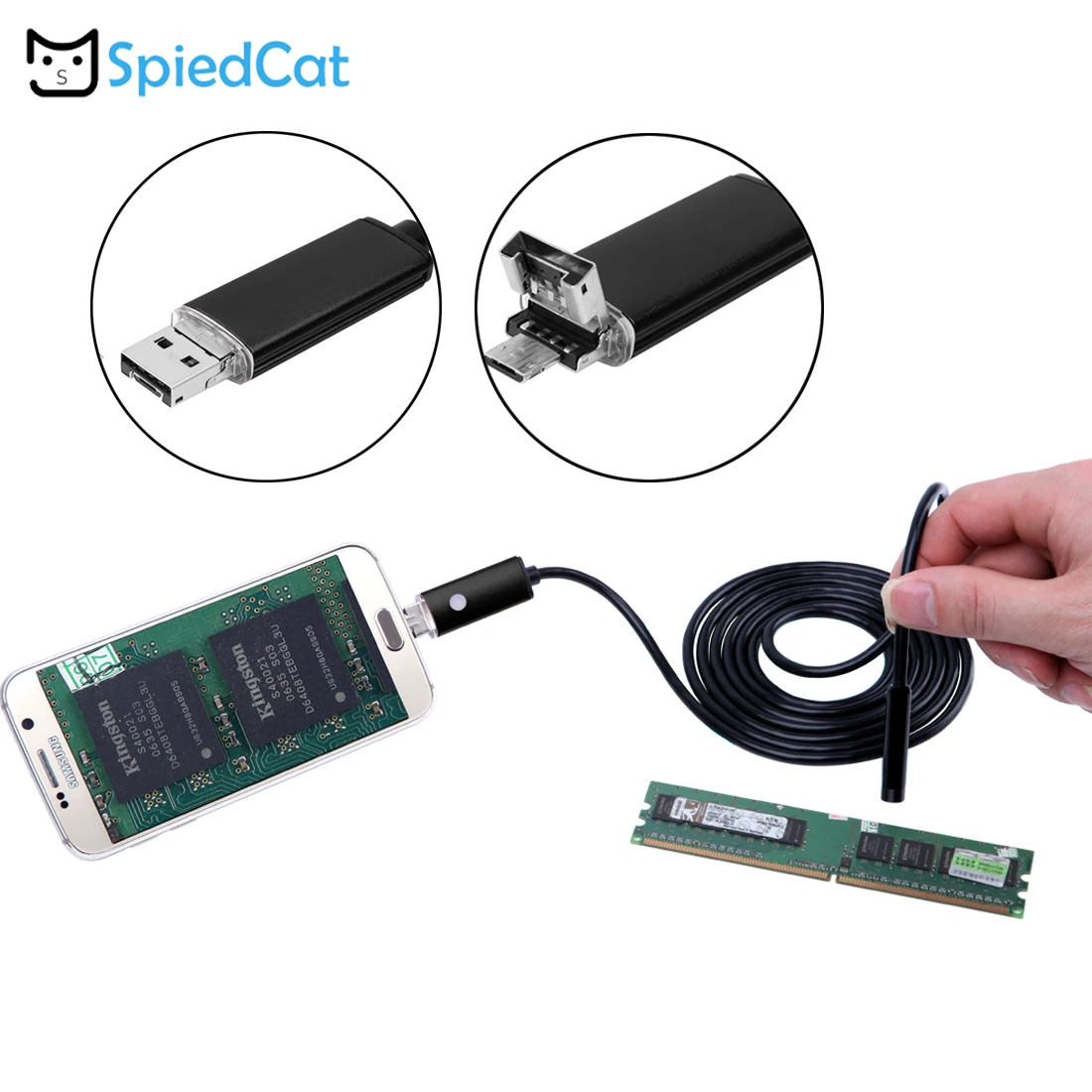 Камера эндоскоп с гибким кабелем 8 мм 1 м 2 5 10 USB OTG Android|Компактные видеокамеры| |