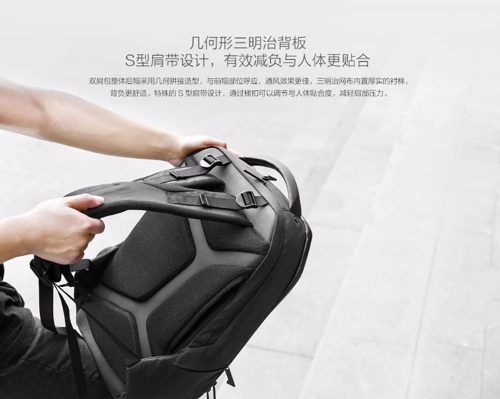 2018 New Xiaomi Geek Backpack Cool Style Multifunctional Waterproof Body Durable and Geometry Fashion Design | Электроника