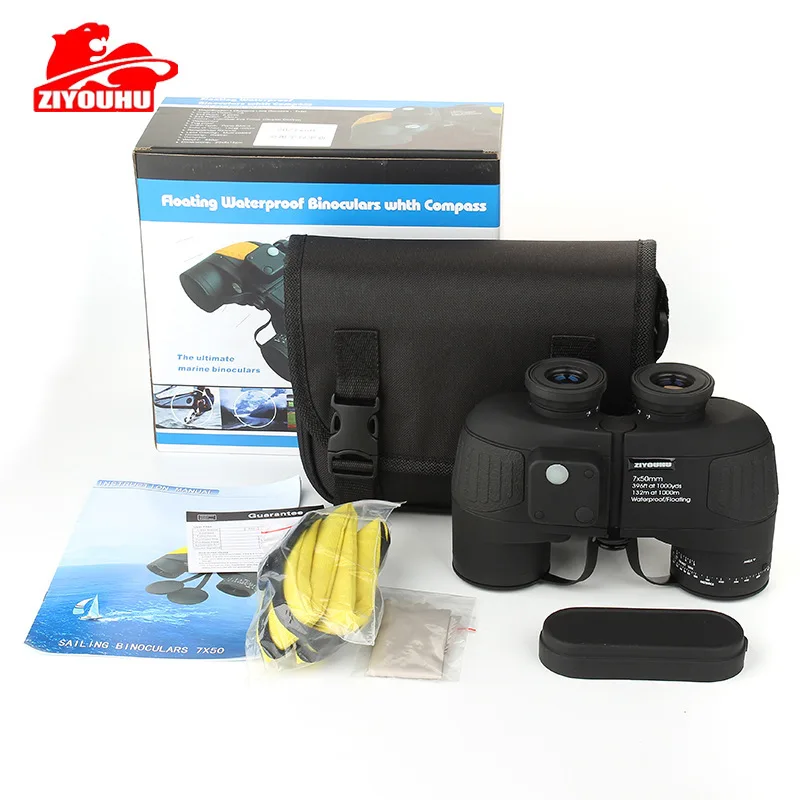 

ZIYOUHU 7X50 Binoculars Telescope Compass Rangefinder Glimmer Night Vision Belt Coordinate Ranging Fine Compass Waterproof