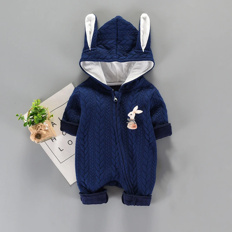 Модный детский комбинезон милый с капюшоном и длинными рукавами изображением