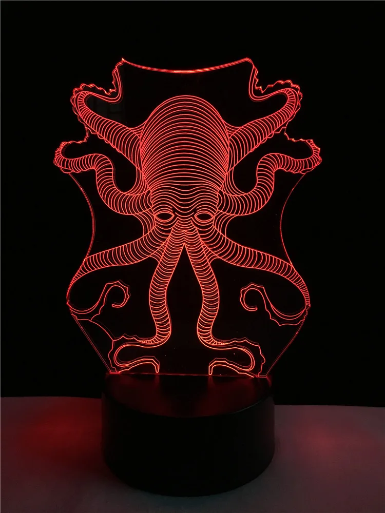 Новые животные Осьминог рыбы 3D лампа LED USB настроение ночник luminaria Infantil цвет