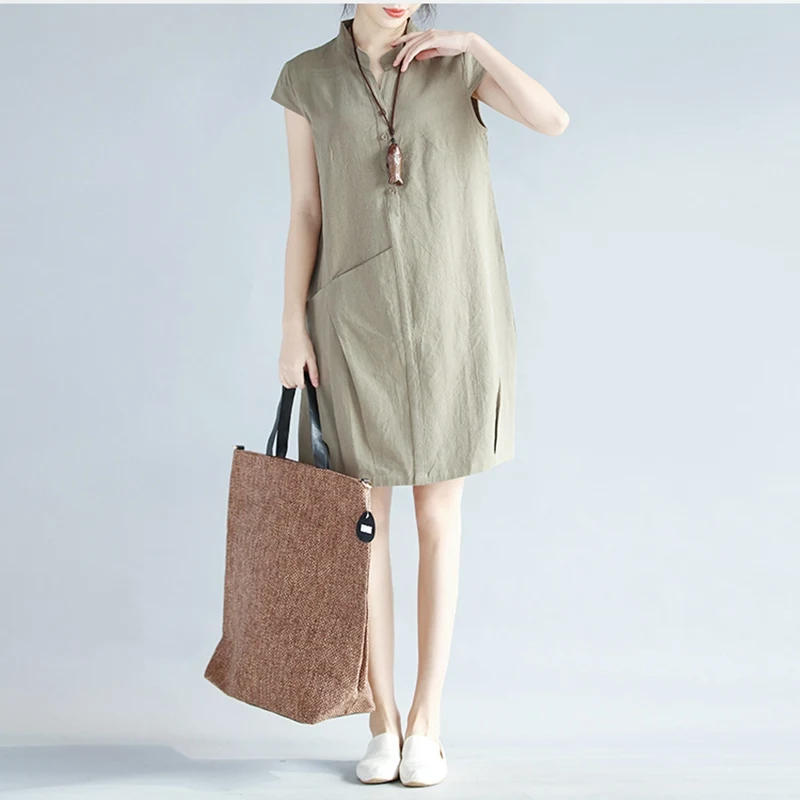 Летняя женская одежда модные однотонные свободные Повседневное Прямо V шеи