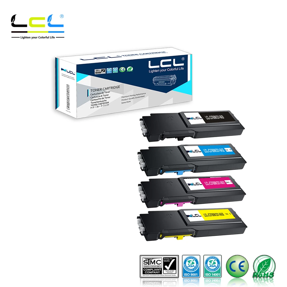 

Тонер-картридж LCL C3760 C3765 C3760N (4 упаковки KCMY) C3760DN C3765DNF 331-8432 331-8431 331-8430 593-11119 совместимый с Dell