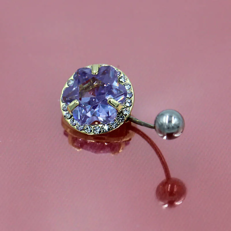 Женское кольцо с пупком и колокольчиком из нержавеющей стали золотым покрытием 18