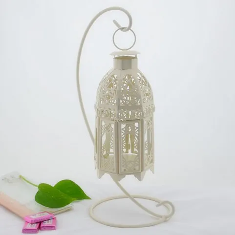 Модный стеклянный деревенский белый железный фонарь мусс украшение для дома