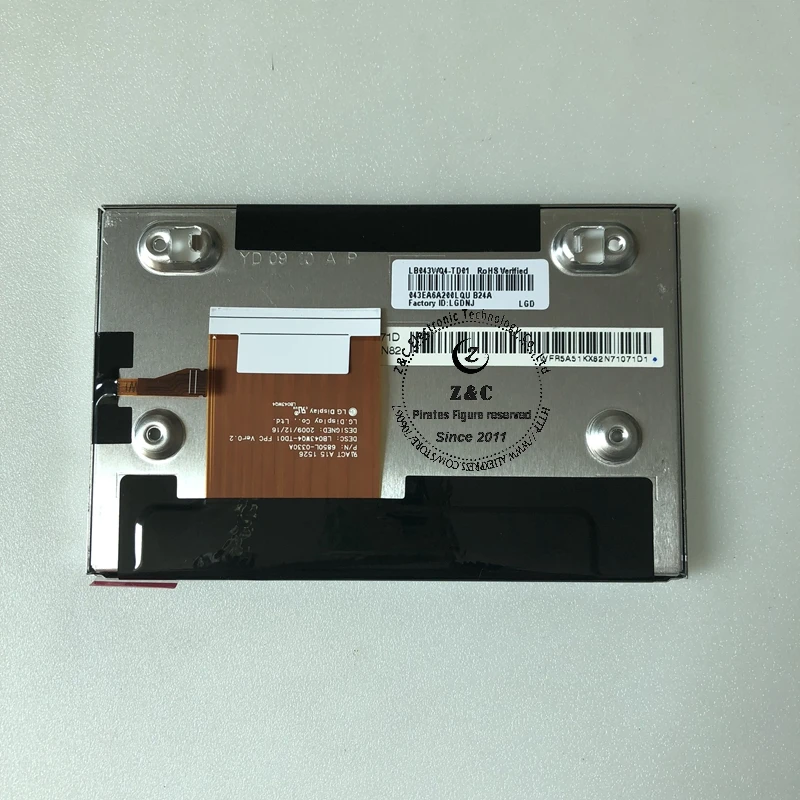 LB043WQ4-TD01 - Новый оригинальный ЖК-дисплей 4,3 дюйма для автомобильной навигации.