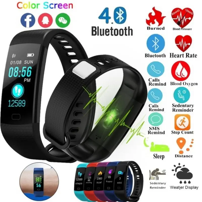 Y5 цветной экран водонепроницаемый Smartband Смарт Bluetooth Wrisrbands браслет монитор