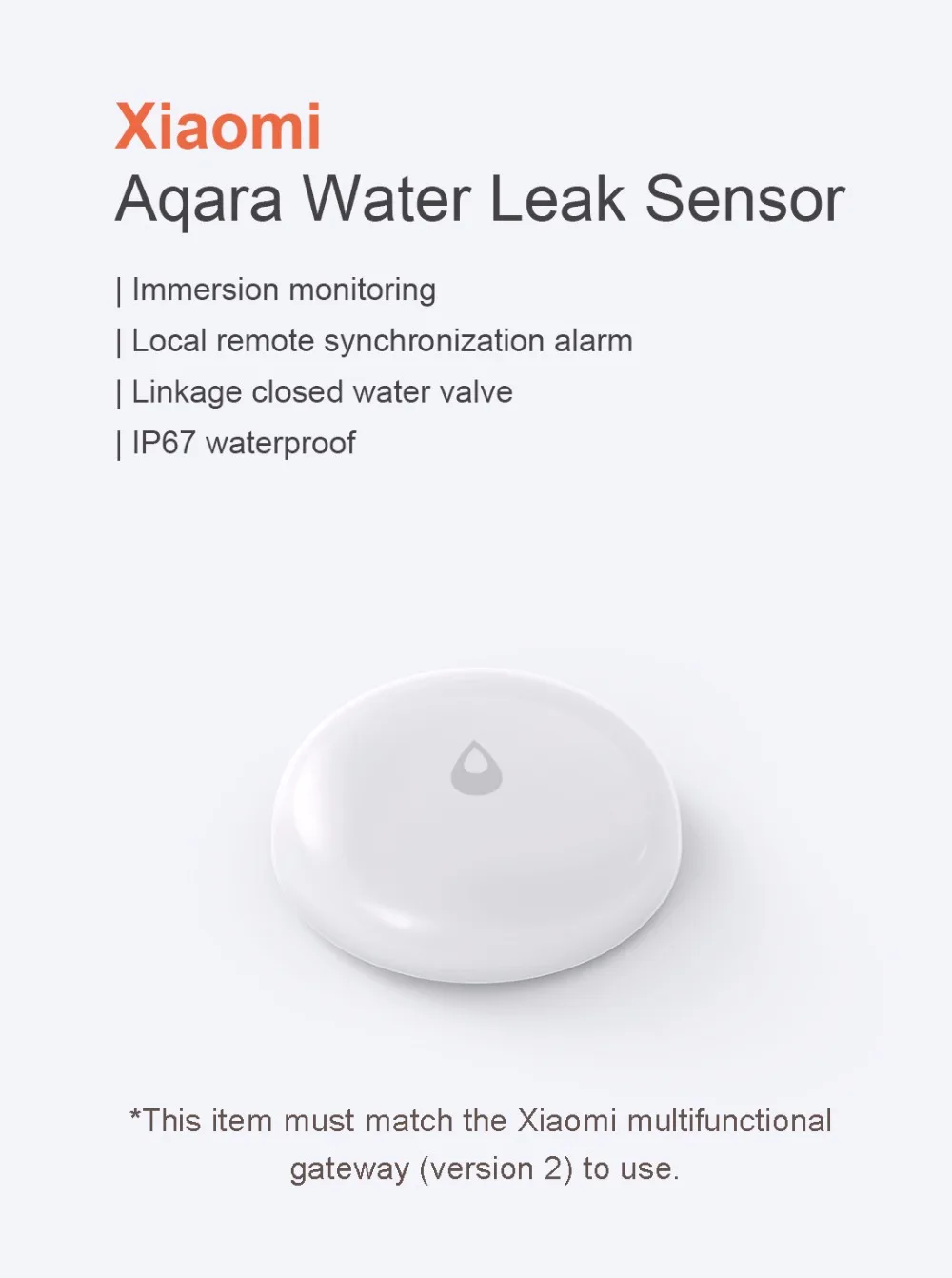 Xiaomi Aqara датчик утечки воды умный утечка сигнализация погружение мониторинг IP67 Водонепроницаемый ZigBee беспроводное соединение