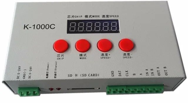 

K-1000C SD Card LED Pixel Controller(T-1000S Updated)DIY Programmable Digital Dimmer,DMX512,WS2811,WS2812 SK6812,UCS1903,LPD6803