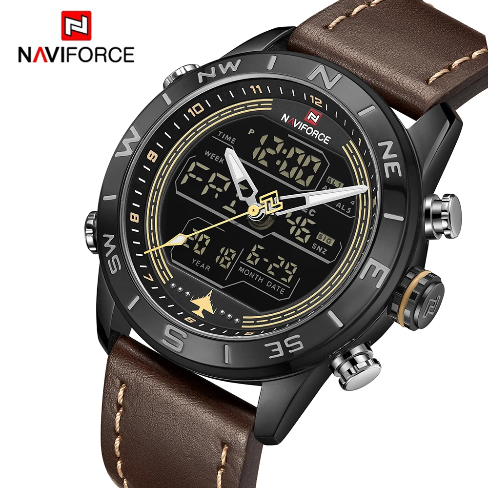 

NAVIFORCE Top Brand Sport Men Watch Fashion Casual Leather Quatz Wristwatch Waterproof Watches Men relogio masculino clock