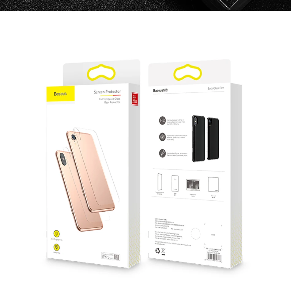 Baseus прозрачная задняя защитная пленка из закаленного стекла для iPhone Xs Max защитная задняя панель закаленное стекло для iPhone Xsmax