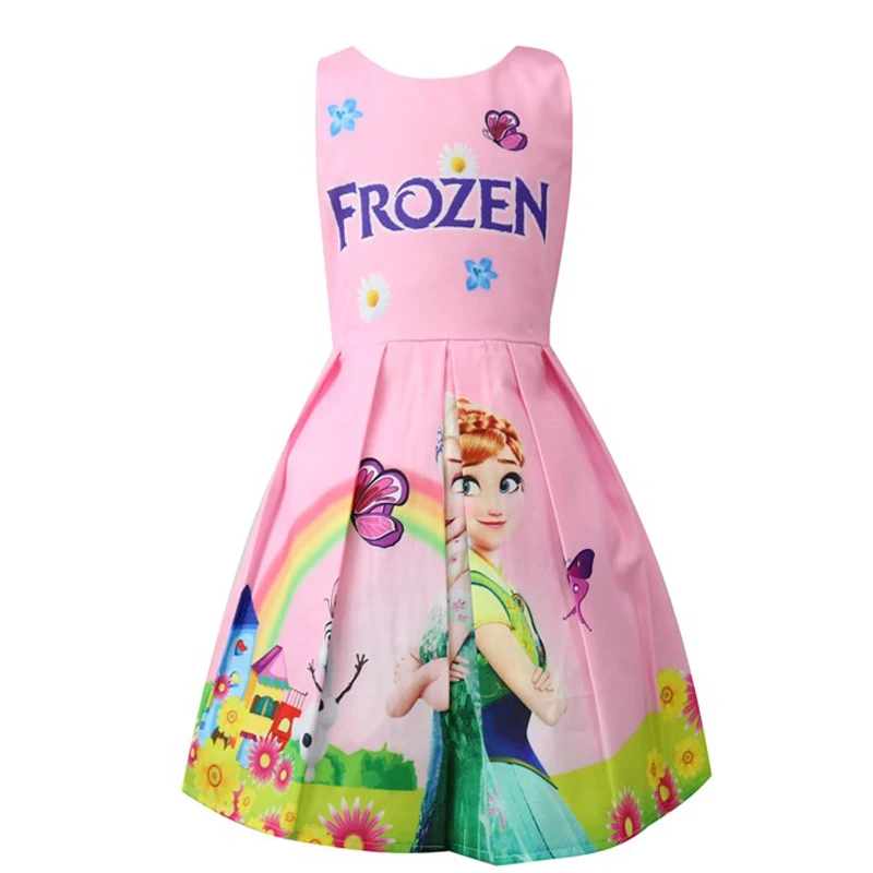girls dress summer ice snow queen cartoon children show costume princess Comfortable children's clothes Girl party | Детская одежда