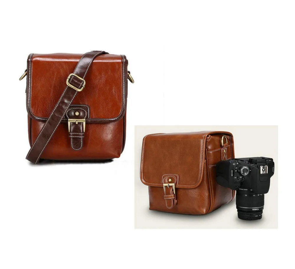 NEW Small PU Leather Camera Bag Case SLR DSLR Shoulder Messenger Insert For NIKON CANON SONY FUJI PENTAX LEICA 113 | Электроника