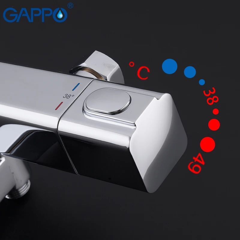Термостатический смеситель для ванны GAPPO настенный хромированный кран ванной