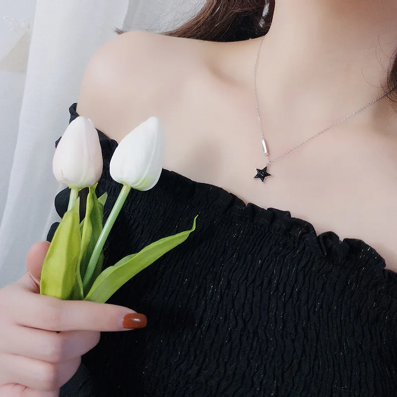 Ожерелье женское из серебра 100% пробы с подвеской в виде звезды|Ожерелья| |