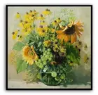 Вышивка крестиком, классическая картина маслом, ваза с принтом подсолнуха, подарок для домашнего декора стен
