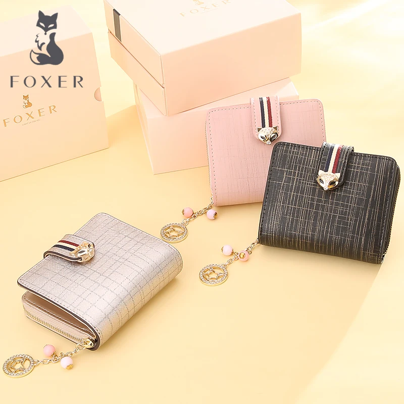 Женские кошельки из спилка FOXER брендовые набор 3 предметов с кошельком Модный
