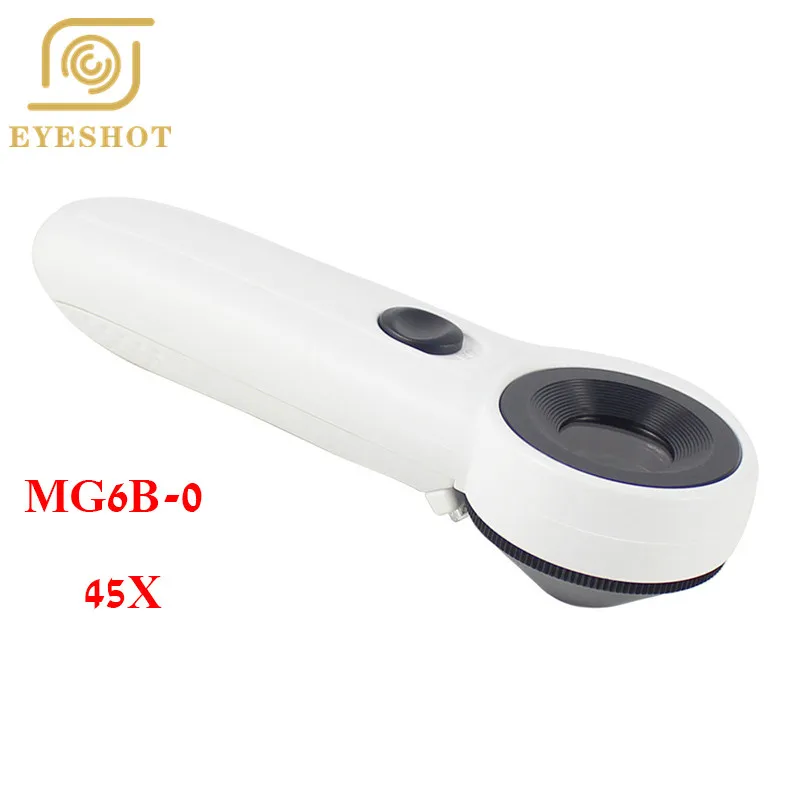 EYESHOT, портативное увеличительное стекло 45X светодиодный светильник, Ювелирная Лупа высокой мощности для глаз, Портативная Лупа с ручным держателем, светодиодный