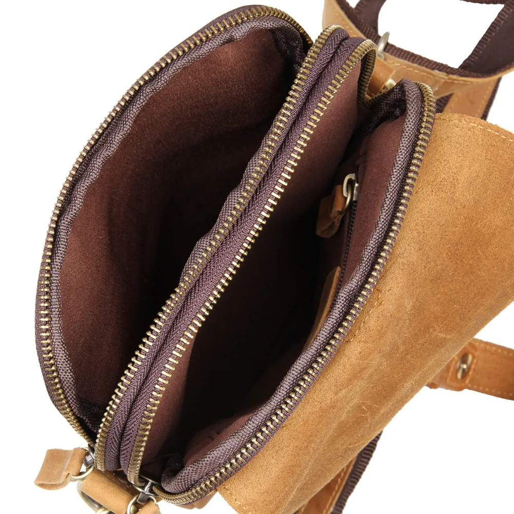 

J.M.D Vintage Genuine Leather Men's Messenger Bags Cross Body Bags Small Sling Bag 1005B