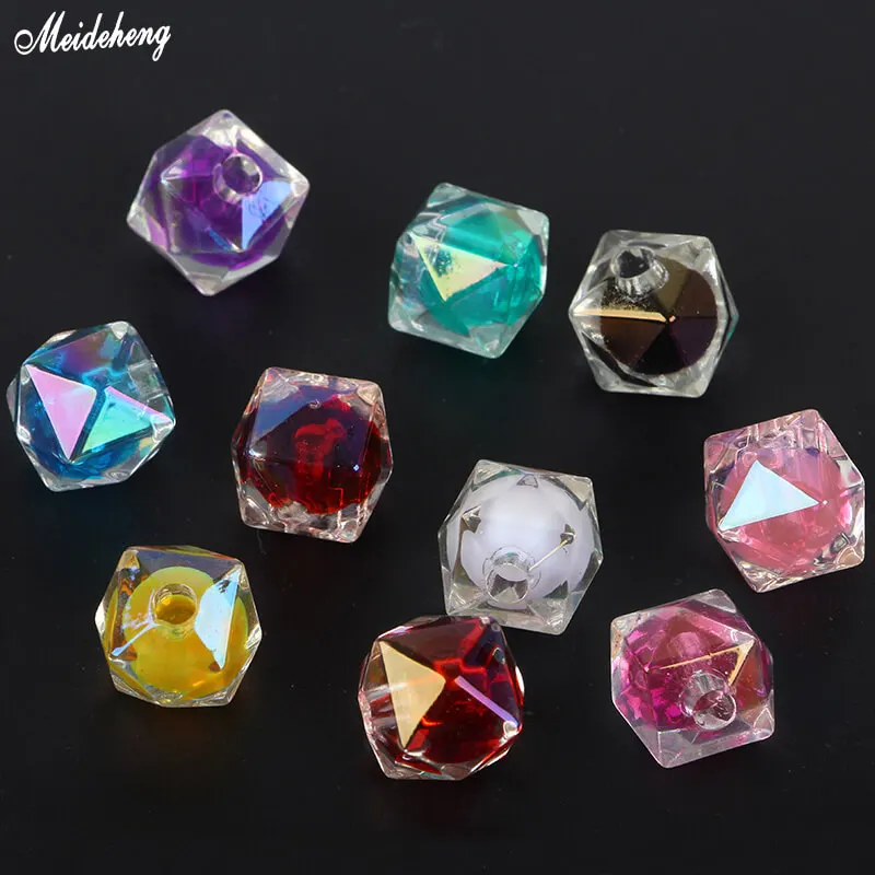 

Acrylic Fashion Jewelry Making Square Beads Single Hole Tail DIY Tangent Plane DiamondShaped Interior Color Tail Accessory