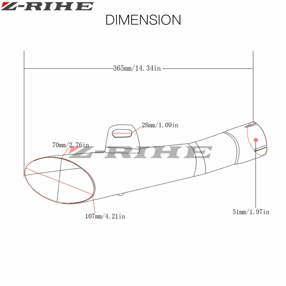 Универсальный модифицированный глушитель выхлопной трубы для мотоцикла скутера