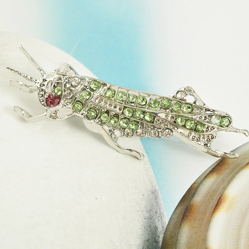Изысканная брошь в виде насекомого с кристаллами насекомых зеленая стразы