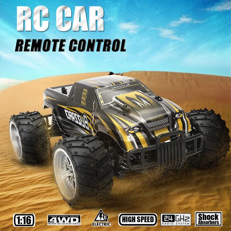 Yellow black 1/16 2WD 2,4 GHz высокоскоростной Радиоуправляемый гоночный багги автомобиль внедорожный RTR красный - Цвет: Yellow black
