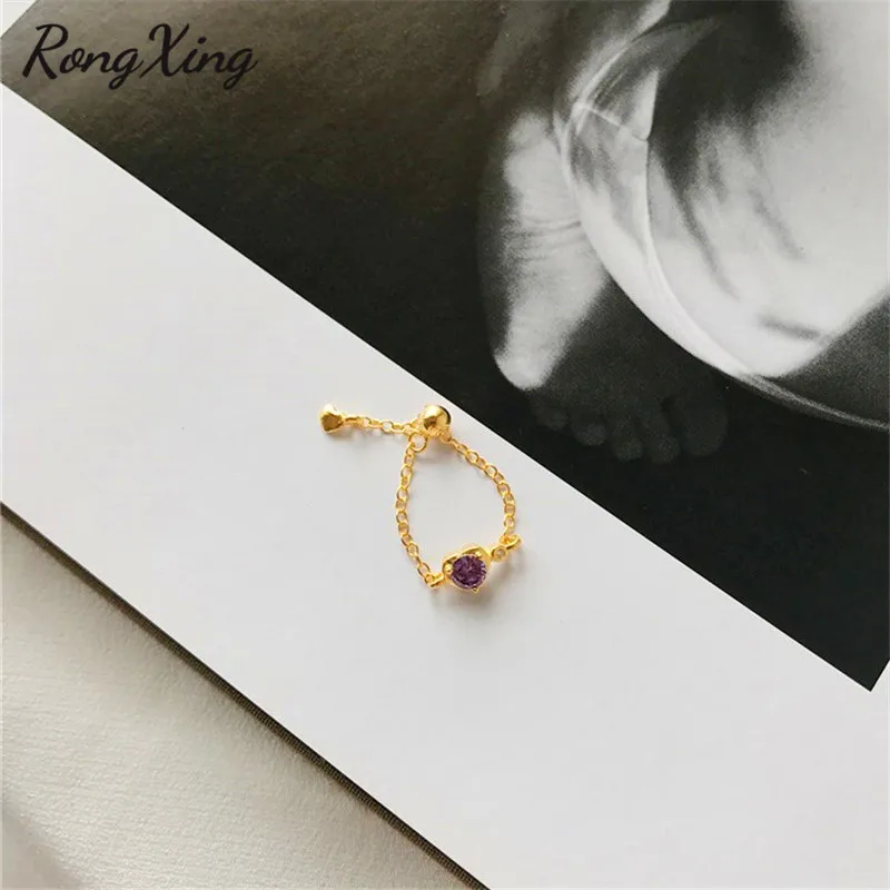 RongXing индивидуальные фиолетовые круглые циркониевые Регулируемые кольца для