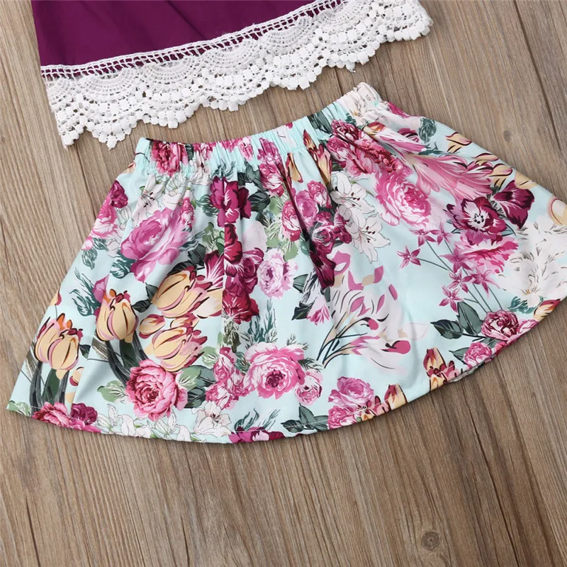 Комплект одежды для маленьких девочек из 2 предметов с цветочным принтом