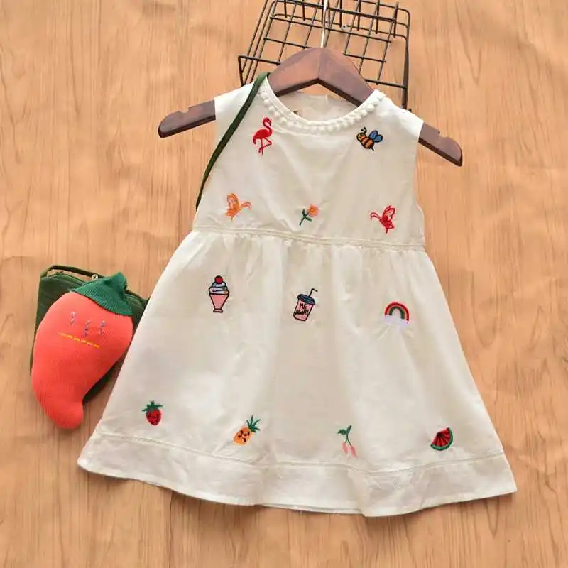 Летнее кружевное платье для маленьких девочек хлопковое детское модное с