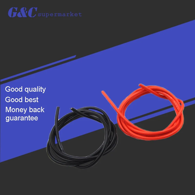 14 AWG Калибр силиконовый провод гибкие многожильные медные кабели 2 м для RC черный +