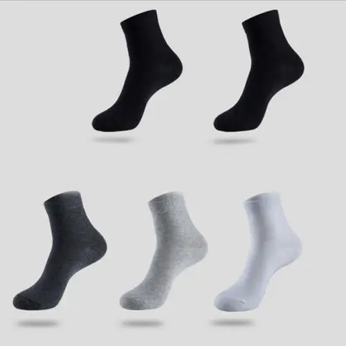 Мужские короткие носки из чистого хлопка в классическом деловом стиле черные |