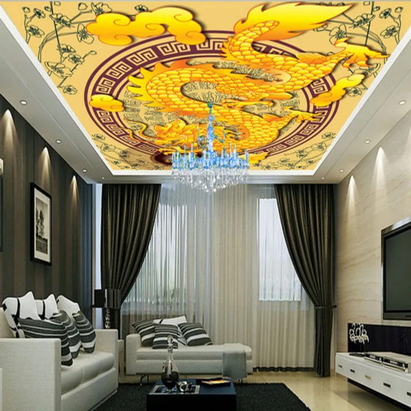 Обои для стен 3 d Высокое разрешение классический китайский Дракон обои лобби