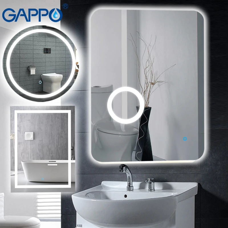 Gappo лупа для ванной, зеркала, Led 600*800, косметическое зеркало, сенсорный выключатель, светильник, регулируемый настенный светильник, зеркало для макияжа в ванной комнате