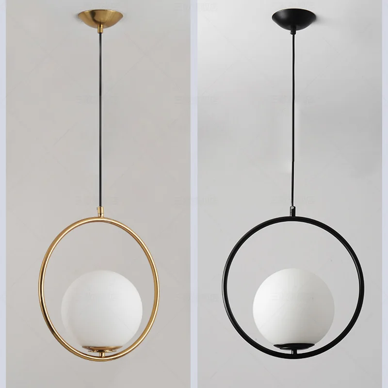 Простой металлический подвесной светильник со стеклянными шариками креативная