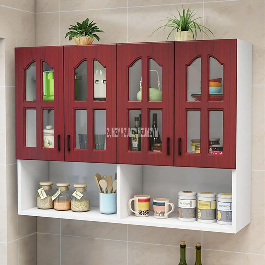 red A4 handle Кухонный настенный шкаф, ванная комната, кухонная мебель, подвесной шкаф, 4-комбинация для дверей, дополнительный Нижний шкаф, Подвесной Настенный шкаф - Цвет: red A4 handle