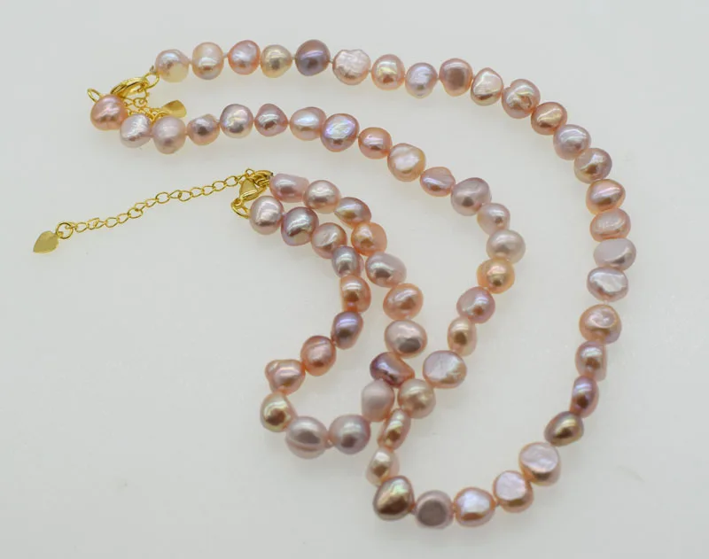 one set freshwater pearl purple baroque 7-9mm necklace bracelet 17inch wholesale beads nature FPPJ | Украшения и аксессуары
