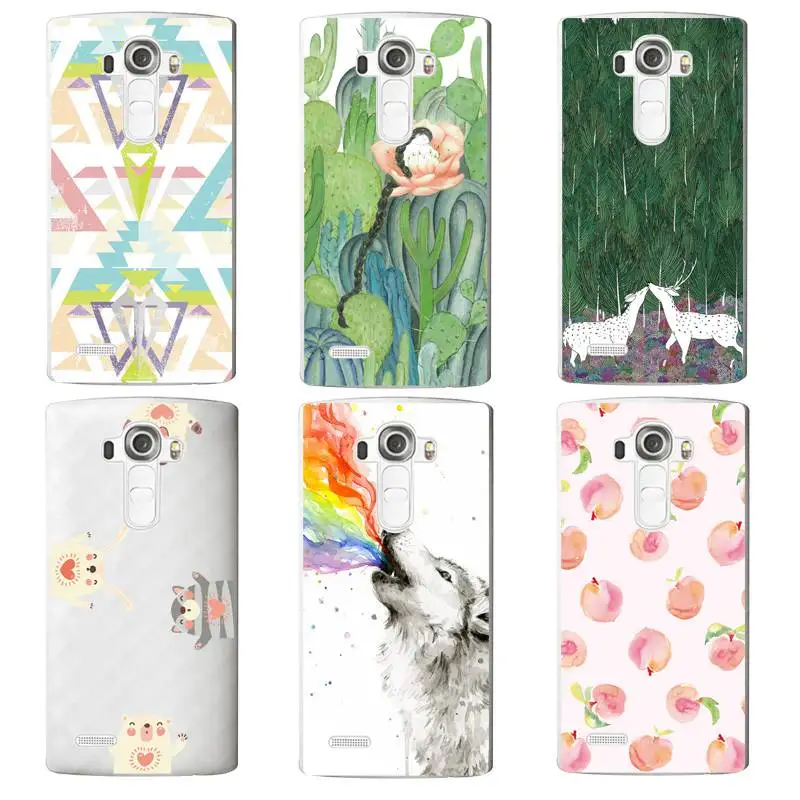 Lotus Soft Clear TPU Phone Case For LG G3 G4 G5 V10 K3 K4 K5 K8 K10 2017 Google Nexus Peach Cartoon Print Cover Free Shipping | Мобильные