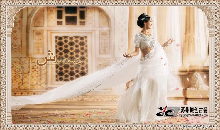 Foreign style clothing white portrait studio India aesthetic costumes Greek women in saris Daiyu 266 | Дом и сад