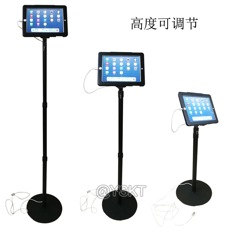 Для 10,2 ipad напольный защитный Стенд Дисплей замок корпус с регулируемой высотой безопасности Поддержка для mini/air/9,7/10,5/11/12,9 pro