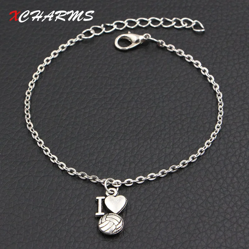 Модные ювелирные изделия Античный Серебряный цвет я люблю волейбол Подвески